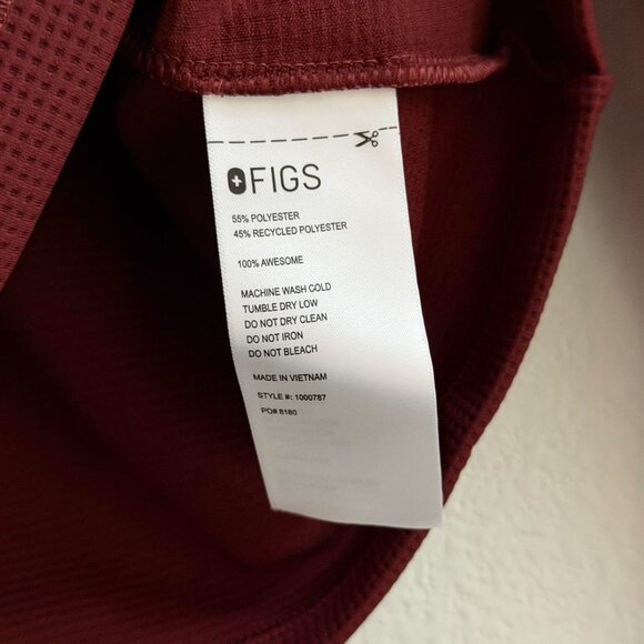 Figs Waffle Longsleeve Underscrub in Walnut, Size XXS - Picture 10 of 11